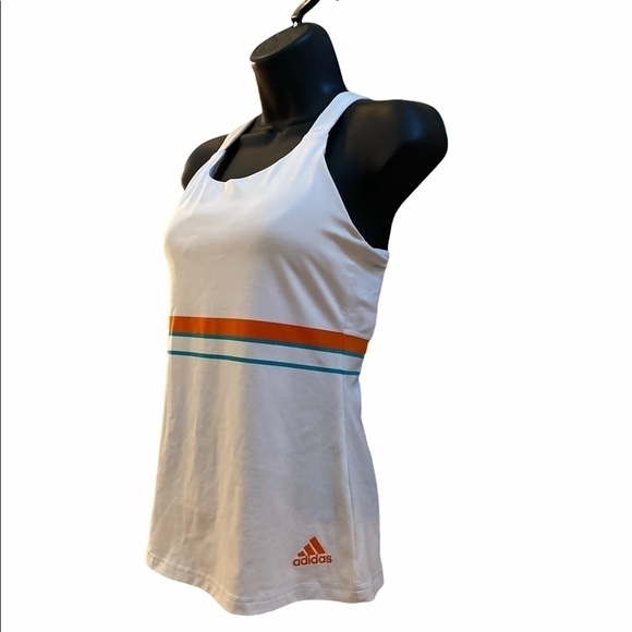 Adidas Crossbody Striped Climalite Racerback Tank  Women's size XS - Picture 2 of 11